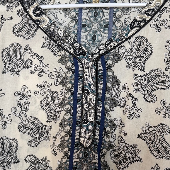 Democracy Boho Peasant Blouse With Tassels Size 1X - Picture 3 of 16